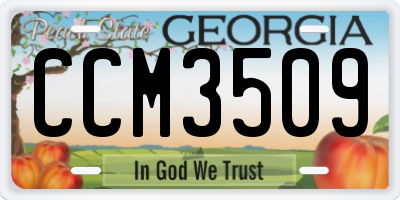 GA license plate CCM3509