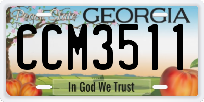 GA license plate CCM3511