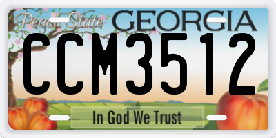 GA license plate CCM3512