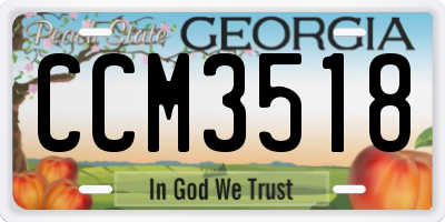 GA license plate CCM3518