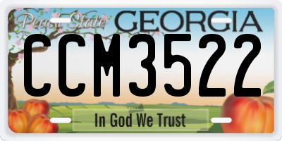 GA license plate CCM3522