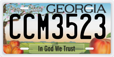 GA license plate CCM3523