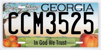 GA license plate CCM3525