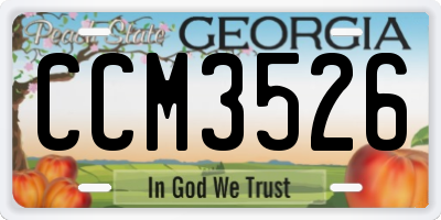 GA license plate CCM3526