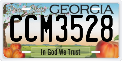 GA license plate CCM3528