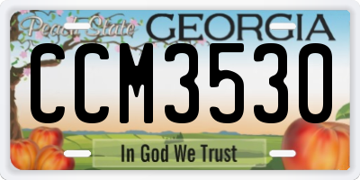 GA license plate CCM3530