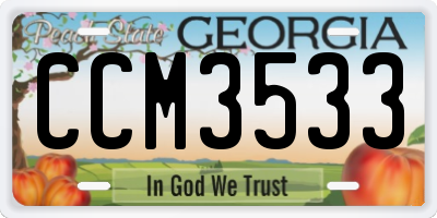 GA license plate CCM3533