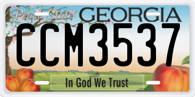 GA license plate CCM3537