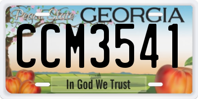 GA license plate CCM3541