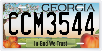 GA license plate CCM3544