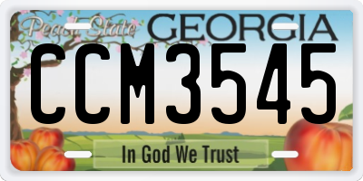 GA license plate CCM3545