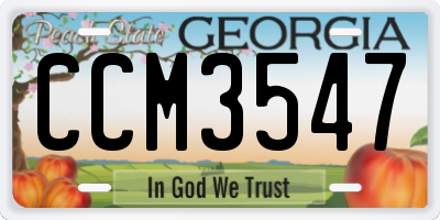GA license plate CCM3547