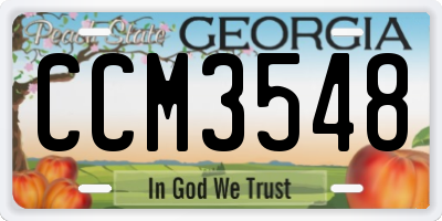 GA license plate CCM3548
