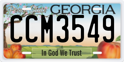 GA license plate CCM3549