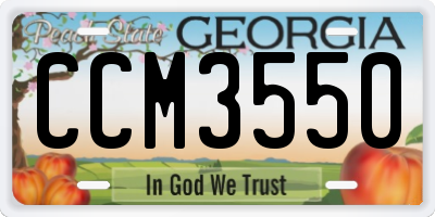 GA license plate CCM3550