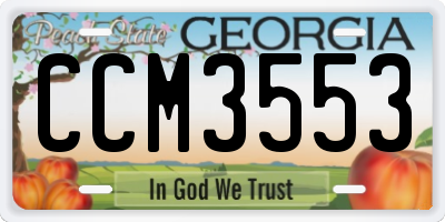 GA license plate CCM3553