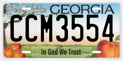 GA license plate CCM3554