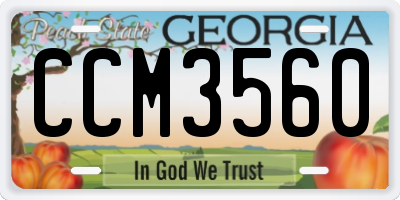 GA license plate CCM3560