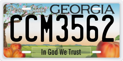 GA license plate CCM3562