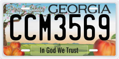GA license plate CCM3569