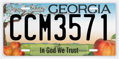 GA license plate CCM3571