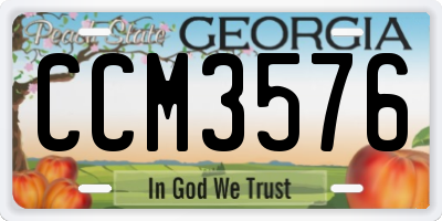 GA license plate CCM3576