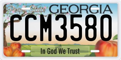 GA license plate CCM3580