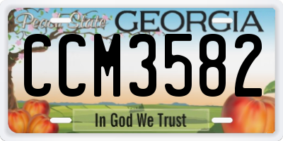 GA license plate CCM3582