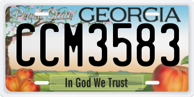 GA license plate CCM3583