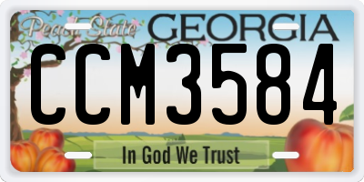 GA license plate CCM3584