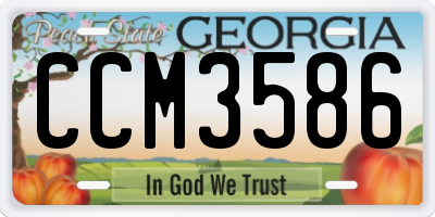 GA license plate CCM3586