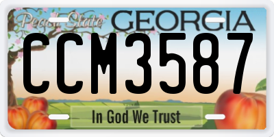 GA license plate CCM3587