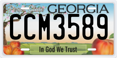GA license plate CCM3589