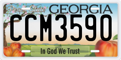 GA license plate CCM3590