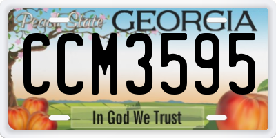 GA license plate CCM3595