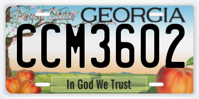 GA license plate CCM3602