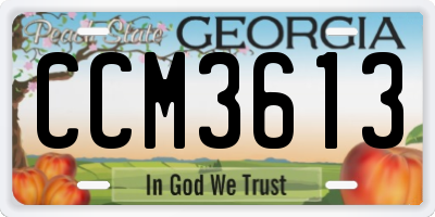 GA license plate CCM3613