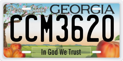 GA license plate CCM3620
