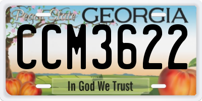 GA license plate CCM3622