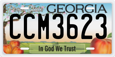 GA license plate CCM3623