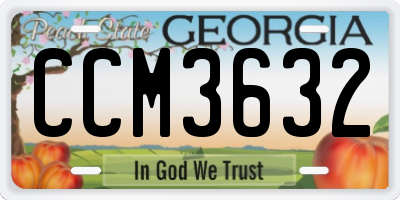 GA license plate CCM3632