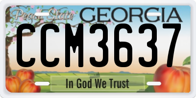 GA license plate CCM3637