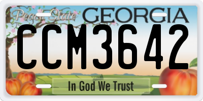 GA license plate CCM3642