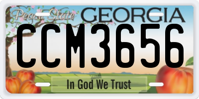 GA license plate CCM3656