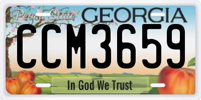 GA license plate CCM3659