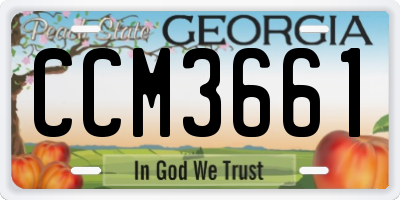 GA license plate CCM3661