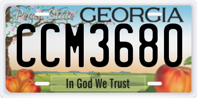 GA license plate CCM3680