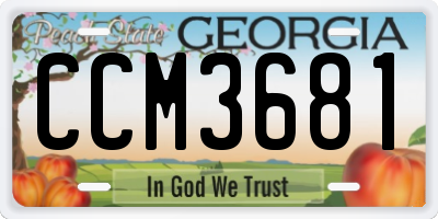 GA license plate CCM3681