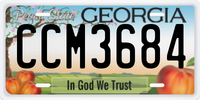 GA license plate CCM3684
