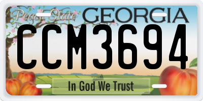 GA license plate CCM3694